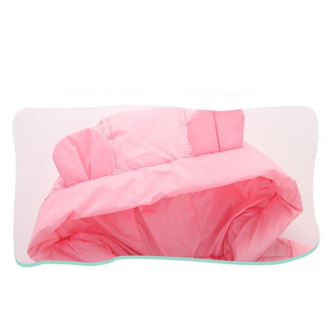 Combinezon roz din fas pentru fetite - Teddy AM08-209