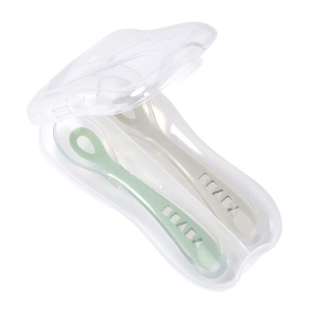 Set 2 lingurite silicon +8 luni Beaba Sage Green ERF3384349135546