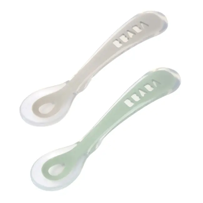 Set 2 lingurite silicon +8 luni Beaba Sage Green ERF3384349135546