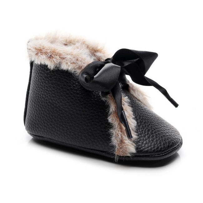 Ghetute negre imblanite cu fundita din satin LIXH0223-2-p23