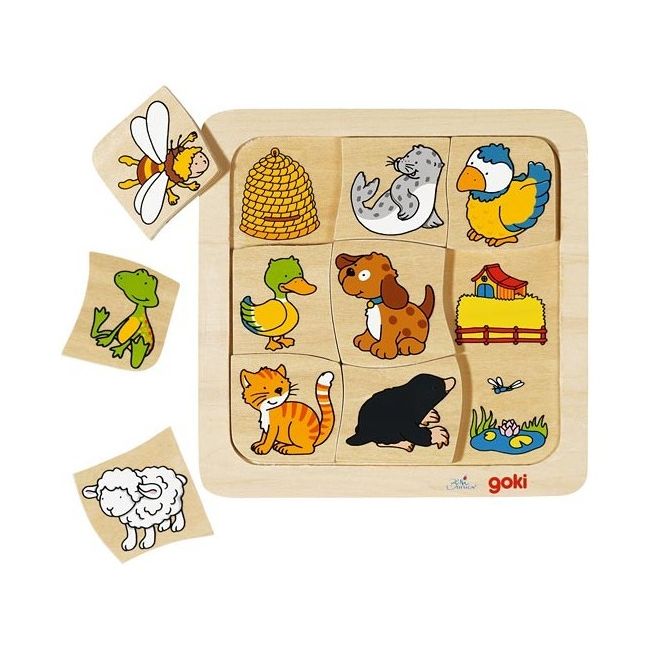 Joc puzzle de asociere casutele animalelor - okegoki56881