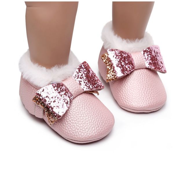 Pantofiori roz imblaniti - shine (marime disponibila: 3-6 luni (marimea 18 incaltaminte)) lihz00301-2-p8.3-6 luni (marimea 18 incaltaminte)