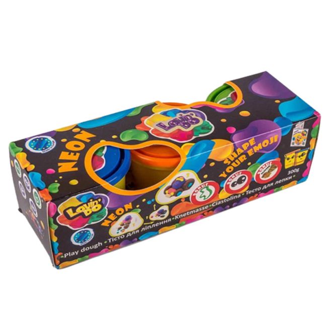 Set plastilina 100% ECO, Lovin&#039;Do, 3 culori*100gr Neon KRTOK41035