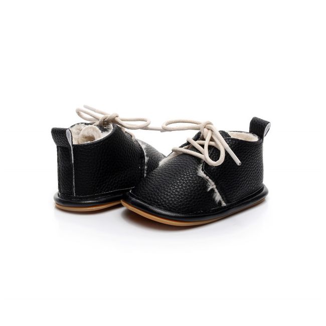 Ghetute negre imblanite, cu sireturi MBHZ202-10-c1