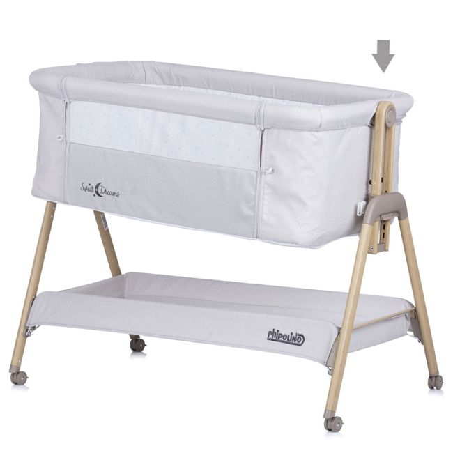 Patut co-sleeper chipolino sweet dreams grey stars wood hubkossd0214sg