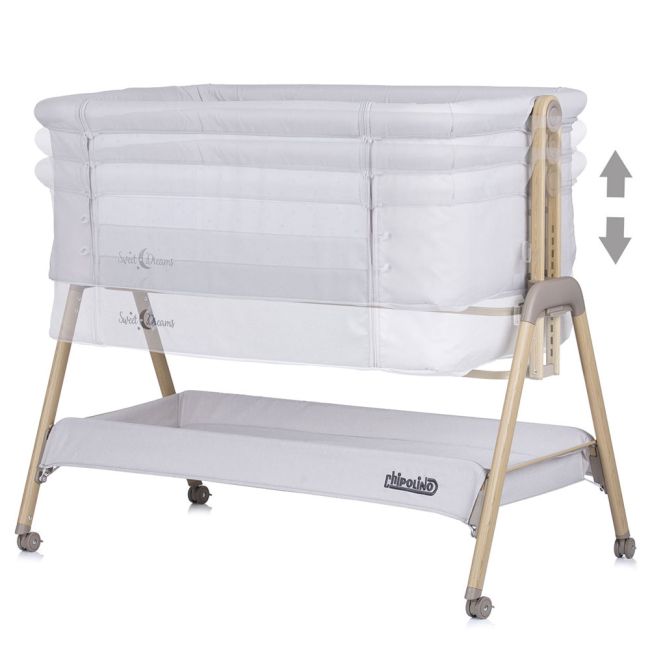 Patut co-sleeper chipolino sweet dreams grey stars wood hubkossd0214sg