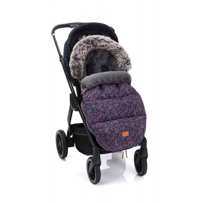 Sac de iarna cu guler blanita detasabil, pentru carucior, small flowers, 100x50 cm, Fillikid KRS4880-52