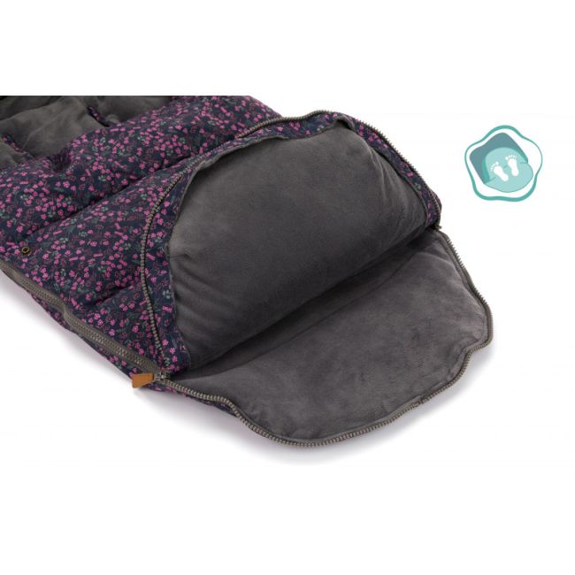 Sac de iarna cu guler blanita detasabil, pentru carucior, small flowers, 100x50 cm, Fillikid KRS4880-52