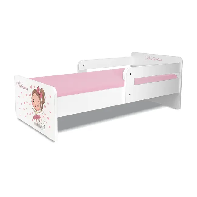 Pat Balerina P2 fete 2-8 ani cu sertar si 2 protectii laterale detasabile - PC-P-BAL-P2-70