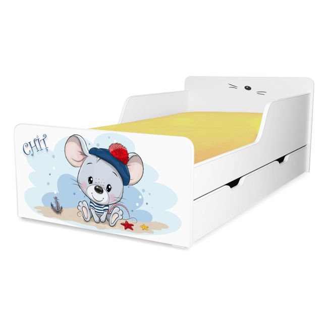 Pat de copii 2-12 ani Chit varianta cu sertar, fara saltea - PC-P-SRT-CHIT-80