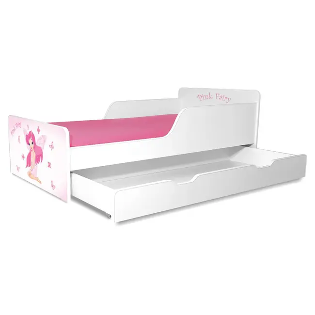 Pat copii Pink Fairy 2-12 ani cu sertar - PC-P-PFR-SRT-80