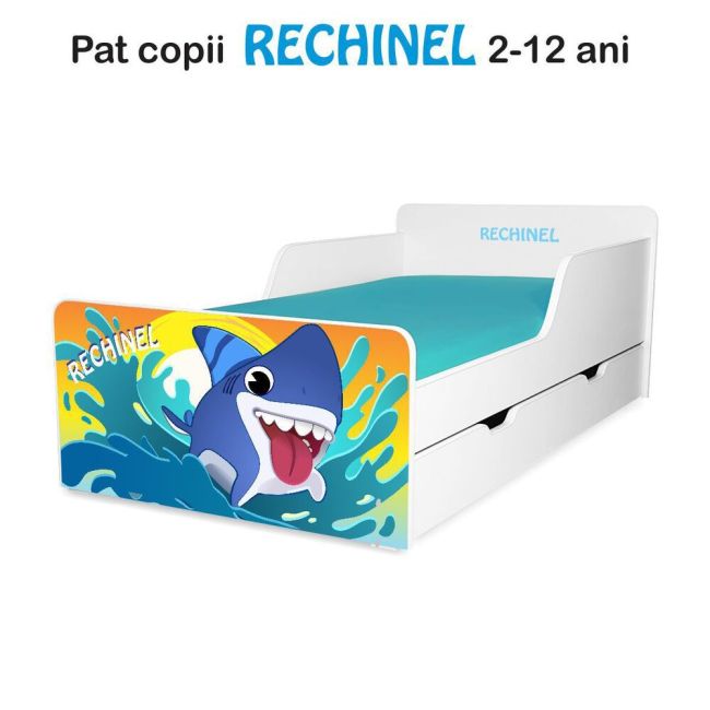 Pat Copii Rechinel 2-12 Ani Cu Sertar - ASC-rec-srt-80