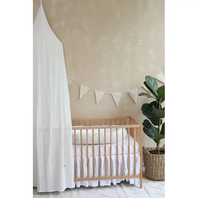 Baldachin Suspendat Multifunctional, Bumbac Brodat, Alb, 300x50 Cm, Babyly Pjb4194712