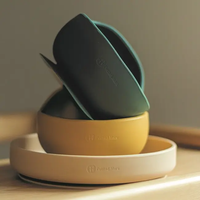 Petite&Mars - Farfurie din silicon fara BPA, Cu ventuza, TAKE&MATCH, 6 luni+, 400 ml, Bej BYN708818