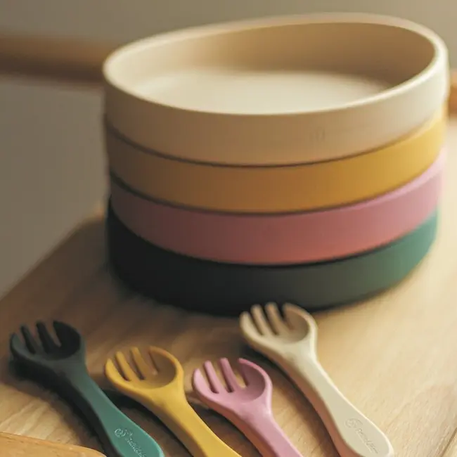 Petite&Mars - Farfurie din silicon fara BPA, Cu ventuza, TAKE&MATCH, 6 luni+, 400 ml, Ocru BYN708819