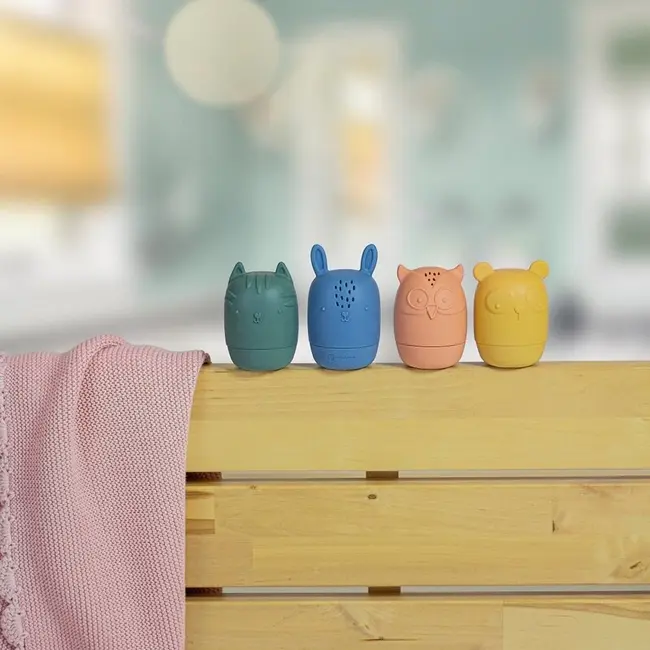 Petite&Mars - Set 4 jucarii de baie Amigos, Din silicon, Fara BPA, 6 luni+, Multicolor BYN598815