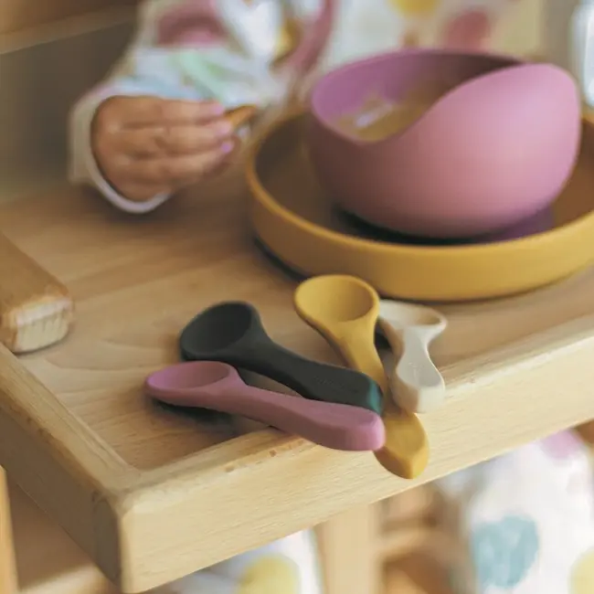 Petite&Mars - Set tacamuri din silicon fara BPA, Take&Match, 6 luni+, Bej BYN709818