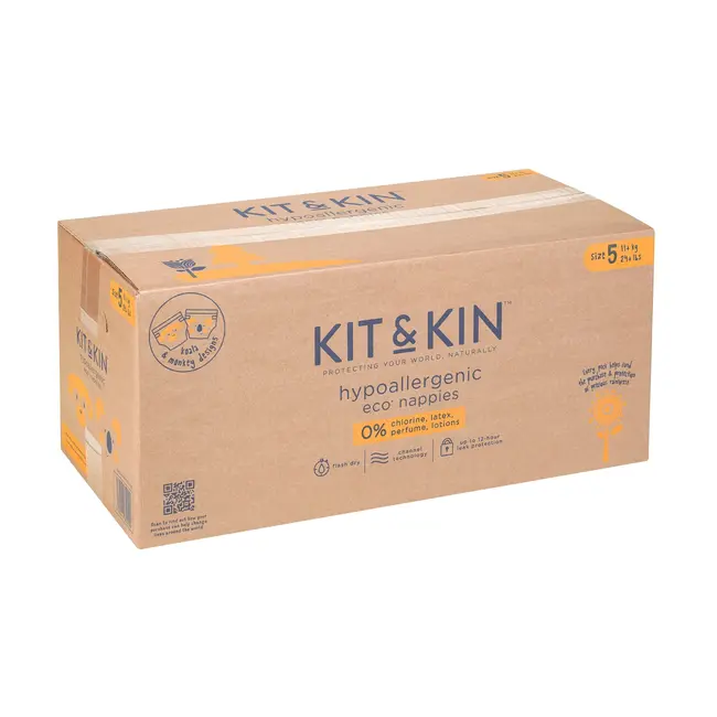 Scutece hipoalergenice eco kit&kin, marimea 5, 11 kg+ , 112 buc tnakks5nappiescase