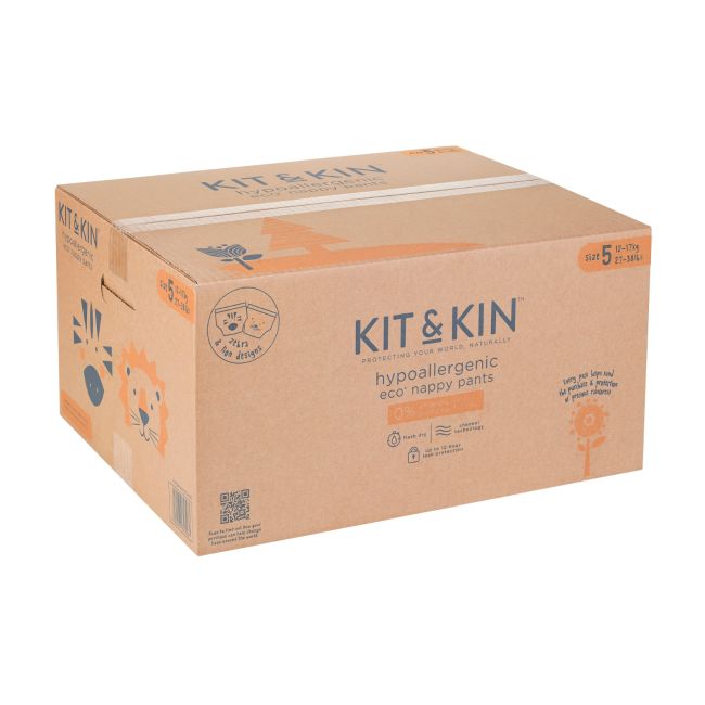 Scutece hipoalergenice eco kit&kin chilotel junior, marimea 5, 12-17 kg, 120 buc  tnakks5pantscase