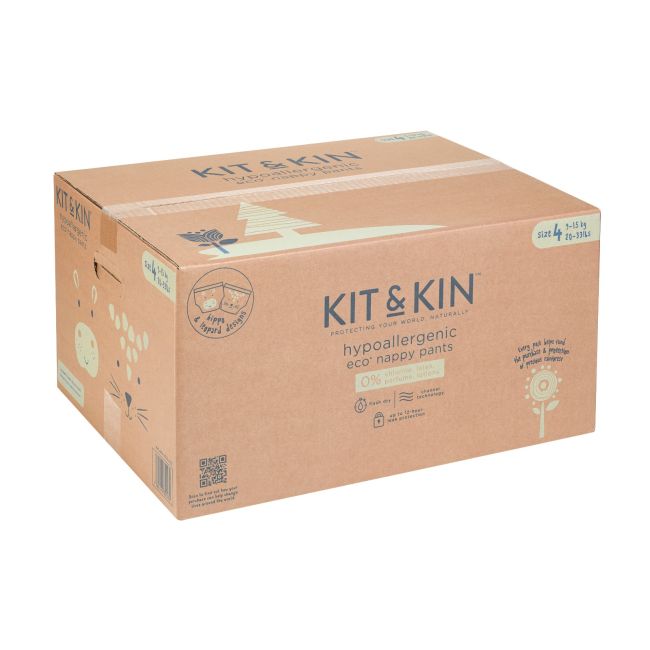 Scutece hipoalergenice eco kit&kin chilotel maxi, marimea 4, 9-15 kg, 132 buc tnakks4pantscase