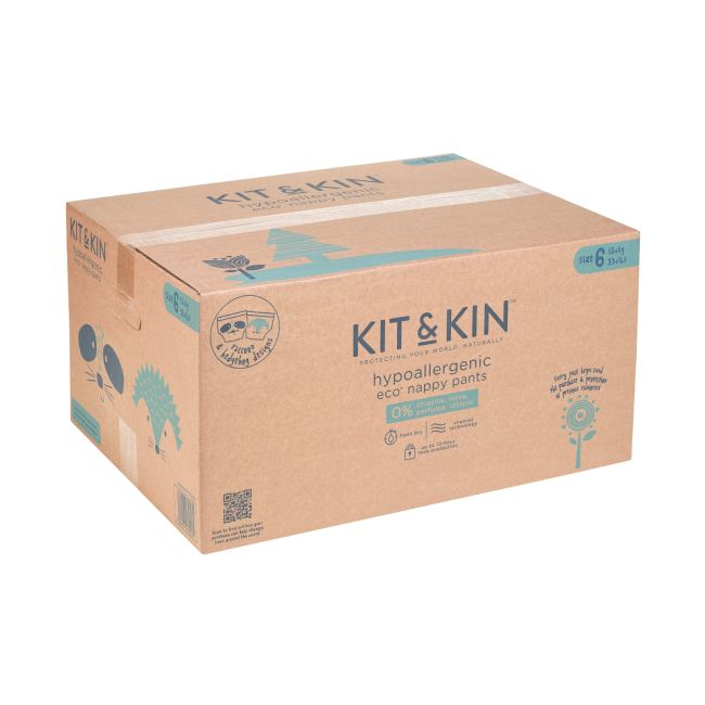 Scutece hipoalergenice eco kit&kin chilotel xl6, marimea 6, 15 kg+, 108 buc  tnakks6pantscase
