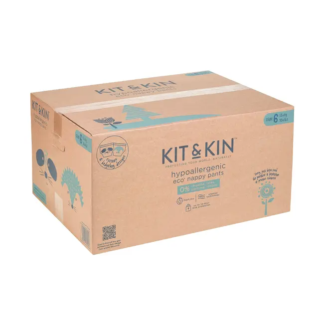 Scutece hipoalergenice eco kit&kin chilotel xl6, marimea 6, 15 kg+, 108 buc  tnakks6pantscase