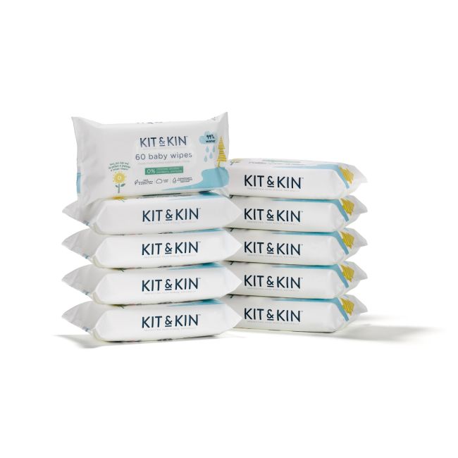 Servetele umede biodegradabile kit&kin 600 buc tnakkbabywipescase