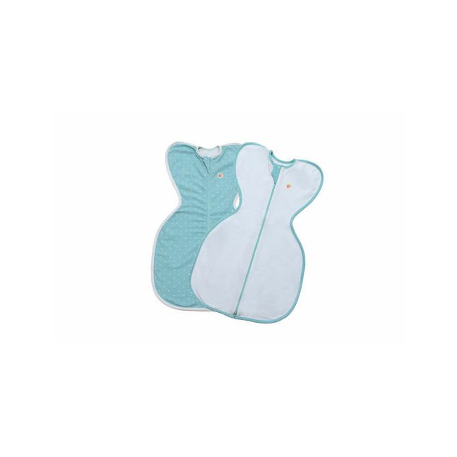 Set 2 saci de dormit nou-nascut Swaddle First Sleep Calm Star & Coral Blue KDE2FSCSCB00