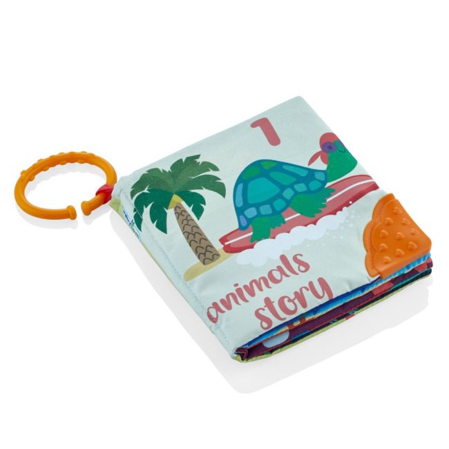 Cartea interactiva pentru bebelusi cu accesoriu de dentitie BabyJem (Model: cu animale) JEMbj_7751