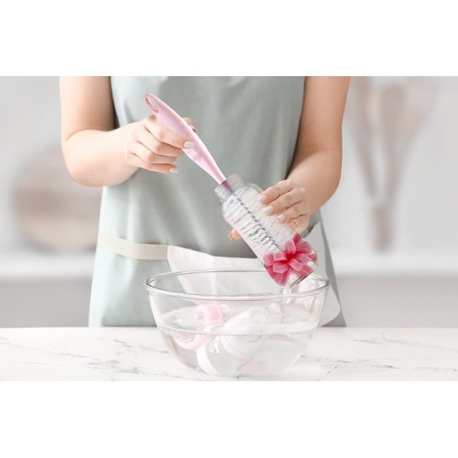 Perie de curatat biberoane BabyJem (Culoare: Roz) JEMbj_7761