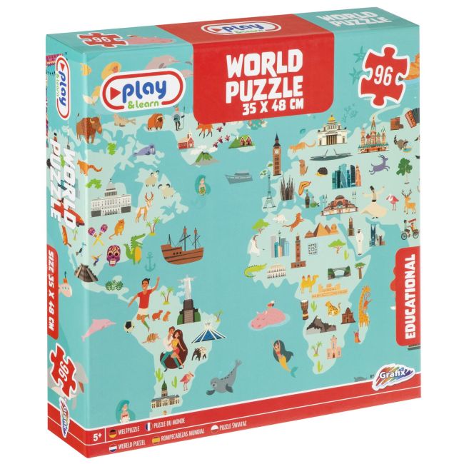 Puzzle - harta lumii (96 piese)