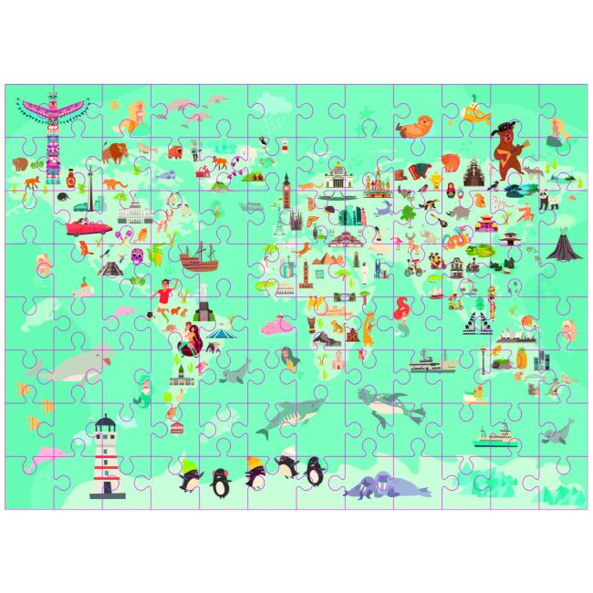 Puzzle - harta lumii (96 piese)
