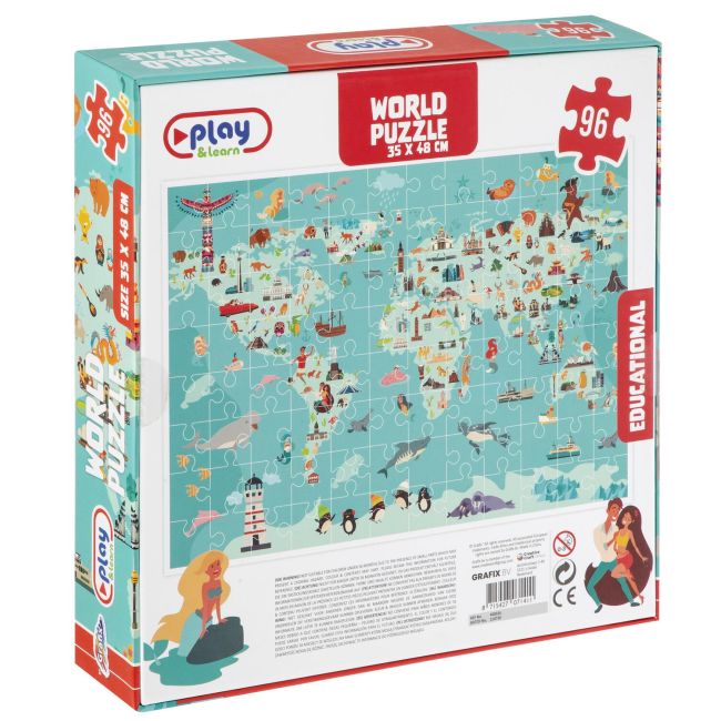 Puzzle - harta lumii (96 piese)