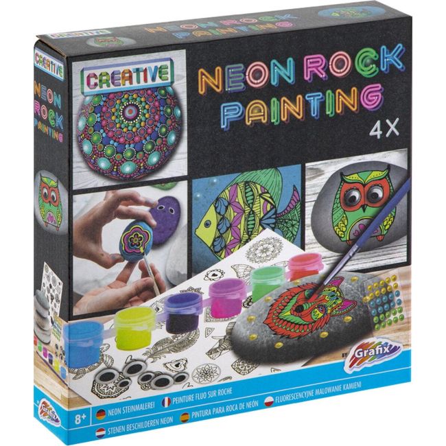 Set creativ - pictura pe pietre (neon)