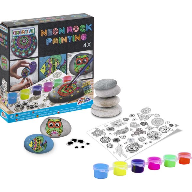 Set creativ - pictura pe pietre (neon)