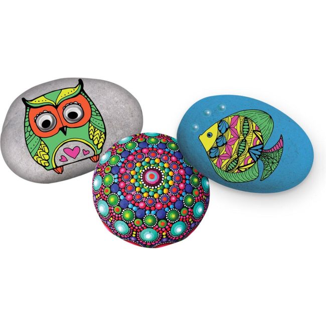 Set creativ - pictura pe pietre (neon)