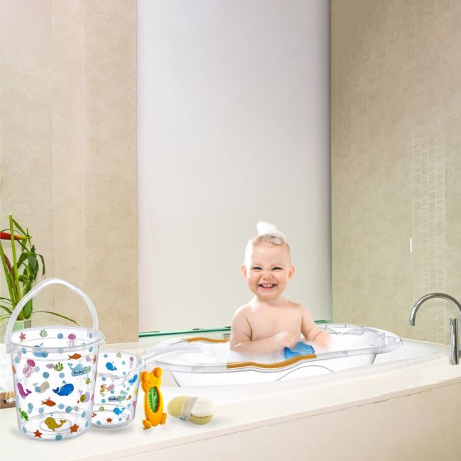 Set de baie cu 6 piese BabyJem (Culoare: Alb) JEMbj_5402