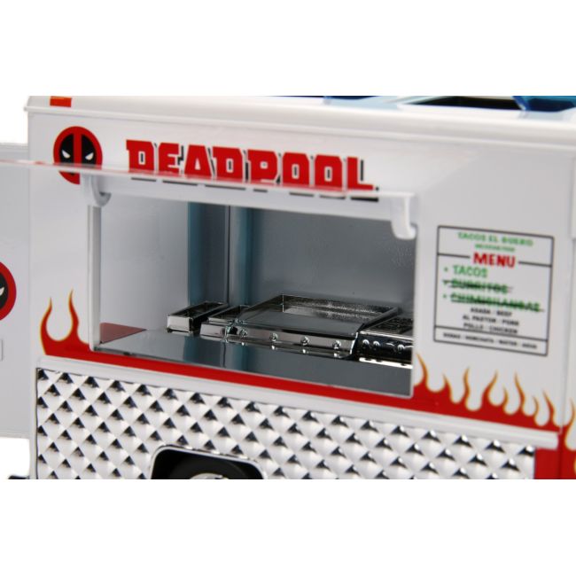 JADA MARVEL SET CAMIONUL DE MANCARE SCARA 1:24 SI FIGURINA METALICA DEADPOOL VIV253225000