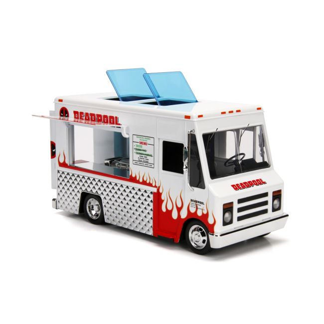 JADA MARVEL SET CAMIONUL DE MANCARE SCARA 1:24 SI FIGURINA METALICA DEADPOOL VIV253225000