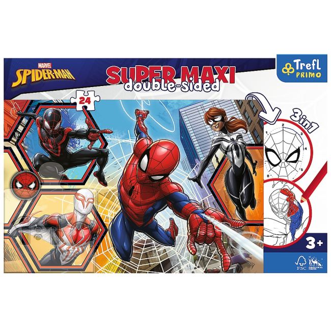PUZZLE TREFL PRIMO  24 SUPER MAXI DISNEY SPIDERMAN IN ACTIUNE VIV41006
