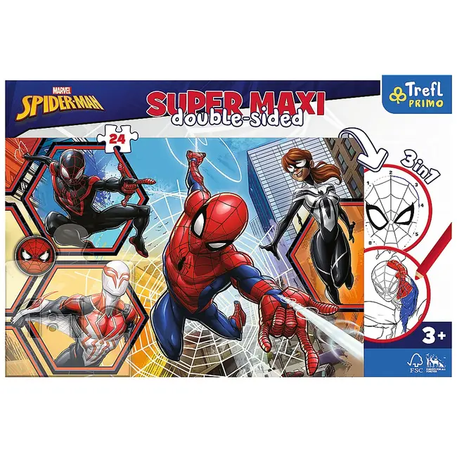 PUZZLE TREFL PRIMO  24 SUPER MAXI DISNEY SPIDERMAN IN ACTIUNE VIV41006
