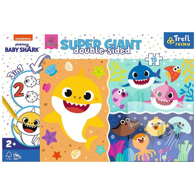 PUZZLE TREFL PRIMO  SUPER GIANT 15 BABY SHARK VIV42004
