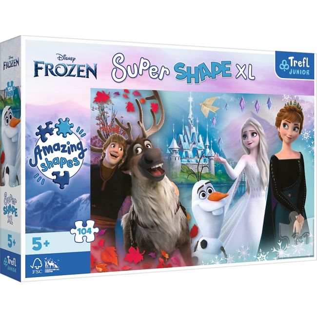 PUZZLE TREFL PRIMO SUPER SHAPE XXL 104 DISNEY FROZEN LUMEA ANEI SI A ELSEI VIV50017