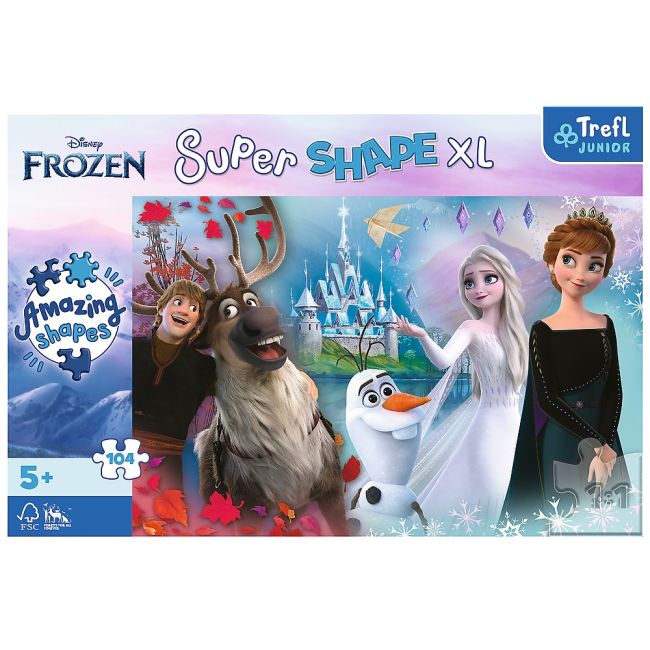 PUZZLE TREFL PRIMO SUPER SHAPE XXL 104 DISNEY FROZEN LUMEA ANEI SI A ELSEI VIV50017
