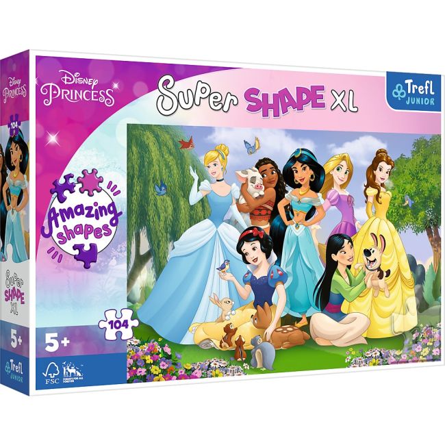 PUZZLE TREFL PRIMO SUPER SHAPE XXL 104 DISNEY PRINTESELE IN GRADINA VIV50019