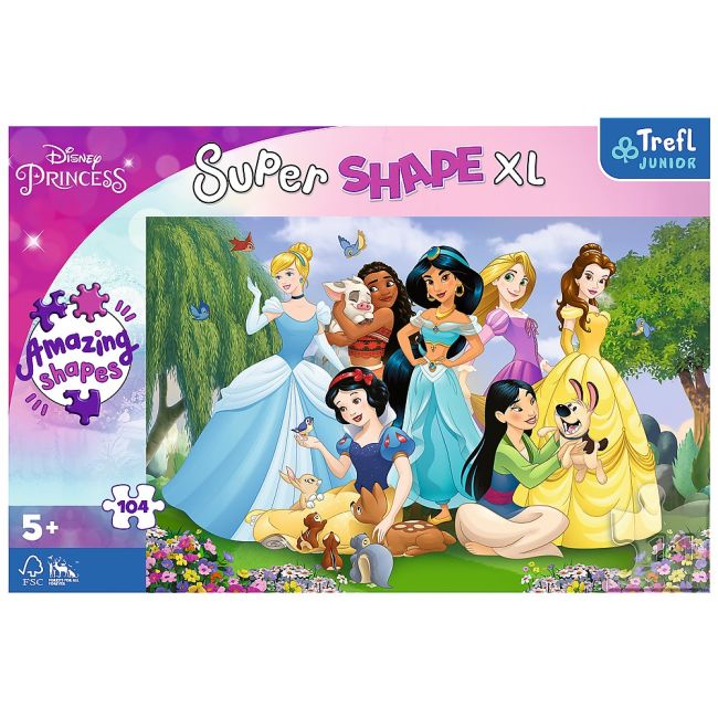 PUZZLE TREFL PRIMO SUPER SHAPE XXL 104 DISNEY PRINTESELE IN GRADINA VIV50019