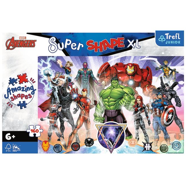 PUZZLE TREFL PRIMO SUPER SHAPE XXL 160 AVENGERS RAZBONICII CURAJOSI VIV50023