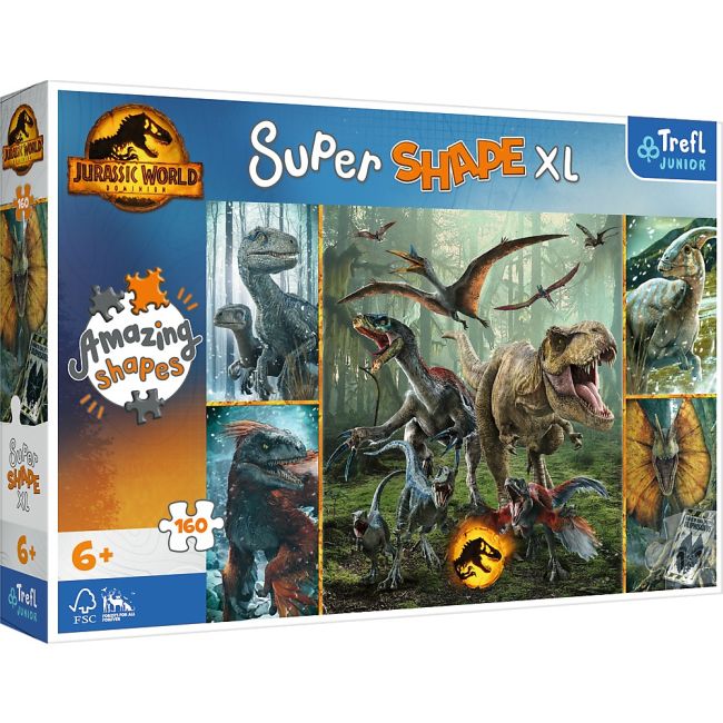 PUZZLE TREFL PRIMO SUPER SHAPE XXL 160 JURASSIC WORLD DINOZAURI NEOBISNUITI VIV50026