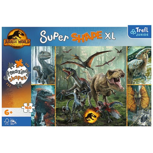 PUZZLE TREFL PRIMO SUPER SHAPE XXL 160 JURASSIC WORLD DINOZAURI NEOBISNUITI VIV50026