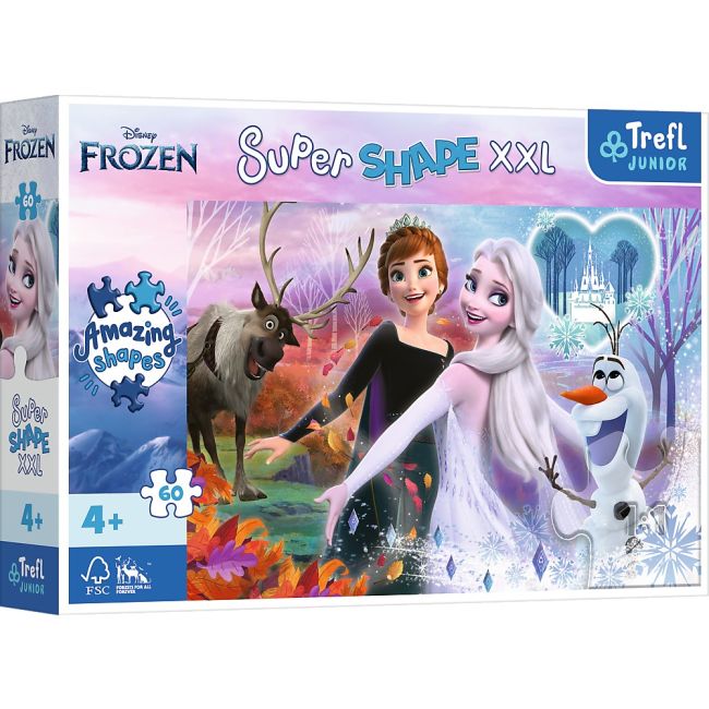 PUZZLE TREFL PRIMO SUPER SHAPE XXL 60 DISNEY FROZEN SURORILE DANSATOARE VIV50010